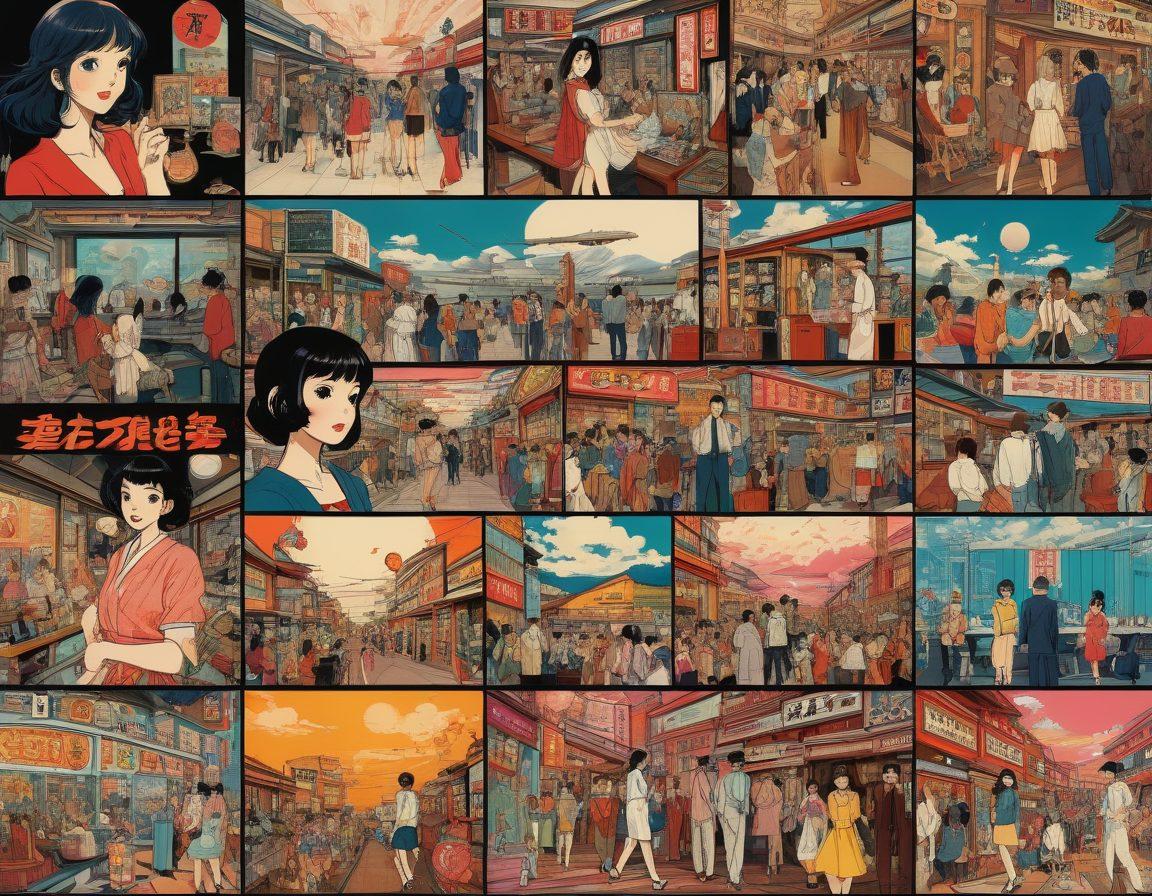 A dynamic collage depicting the evolution of adult hentai in Japanese animation, showcasing iconic scenes from vintage manga on one side transitioning into modern digital art styles on the other. Include elements like exaggerated character expressions, elaborate backgrounds, and a blend of vibrant colors to represent different eras. A backdrop featuring film reels and computer screens to symbolize the transition from print to screen. The overall atmosphere should be playful yet mature. vibrant colors. super-realistic.